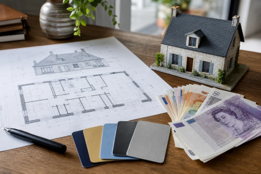 Un dossier de prêt immobilier ouvert sur un bureau
